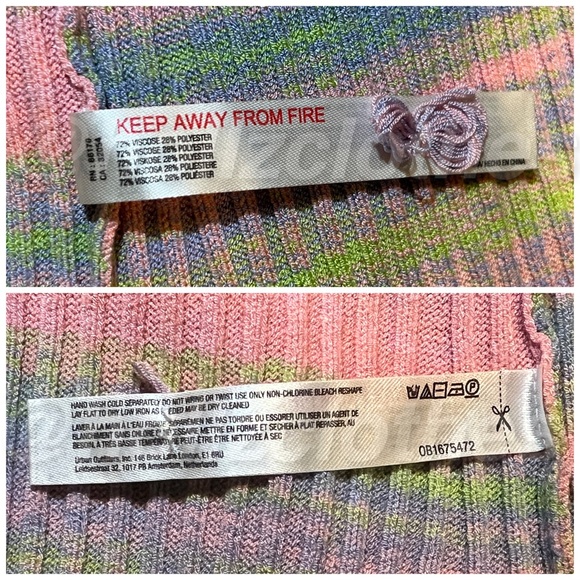 NWOT Anthropologie Daily Practice Rainbow Striped Sweater Midi Dress Pink Combo - Picture 6 of 6